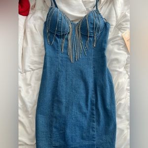 brand new denim dress with tag